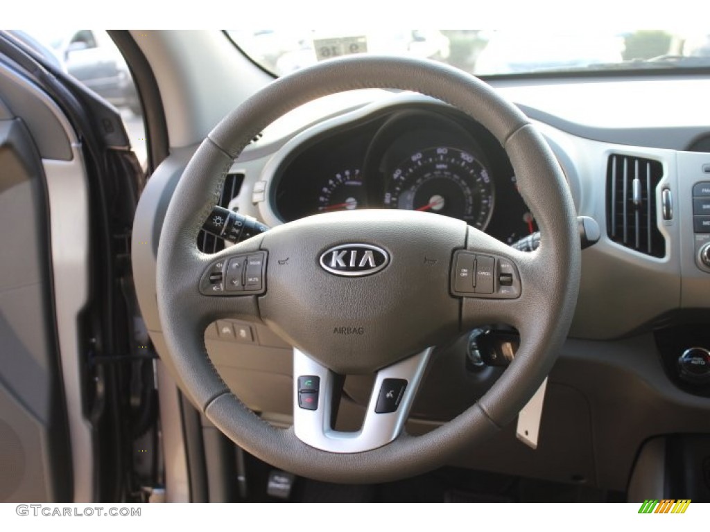 2012 Kia Sportage EX Alpine Gray Steering Wheel Photo #72685294