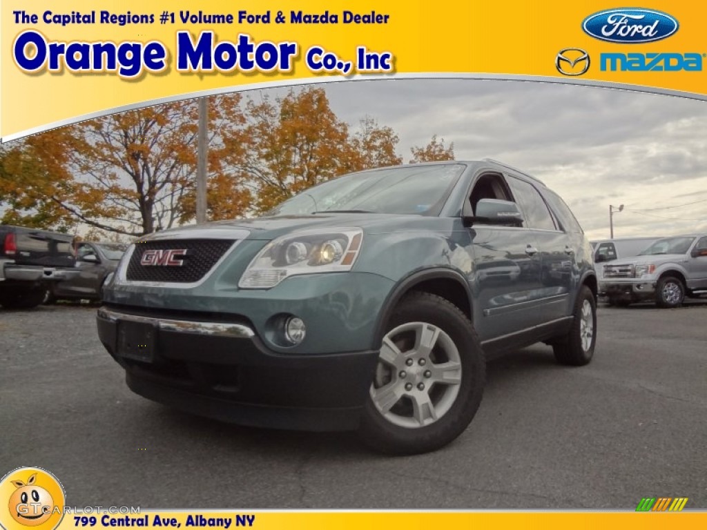 2009 Acadia SLT AWD - Silver Green Metallic / Ebony photo #1