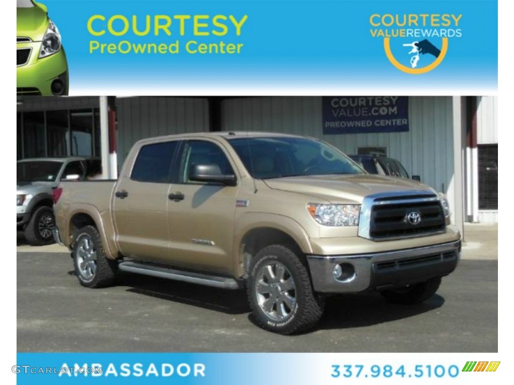 2010 Tundra SR5 CrewMax - Sandy Beach Metallic / Sand Beige photo #1
