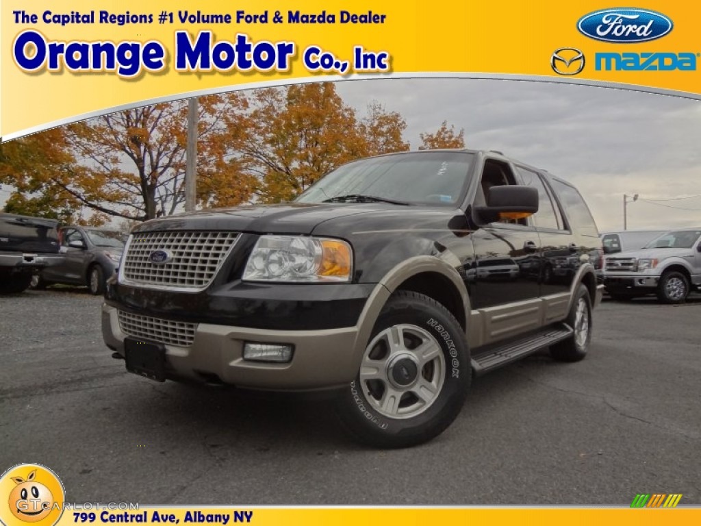 2003 Expedition Eddie Bauer 4x4 - Black Clearcoat / Medium Parchment photo #1