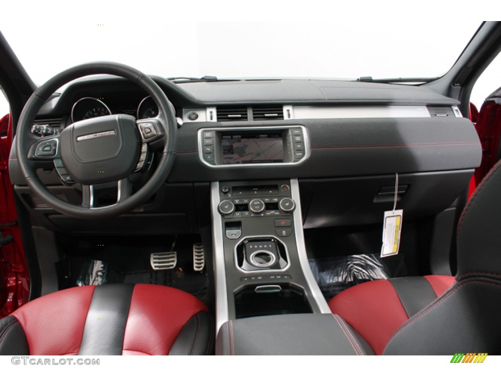 2012 Land Rover Range Rover Evoque Dynamic Dynamic Ebony/Pimento Dashboard Photo #72686568