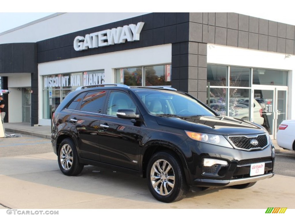 2011 Sorento SX V6 AWD - Ebony Black / Gray photo #3