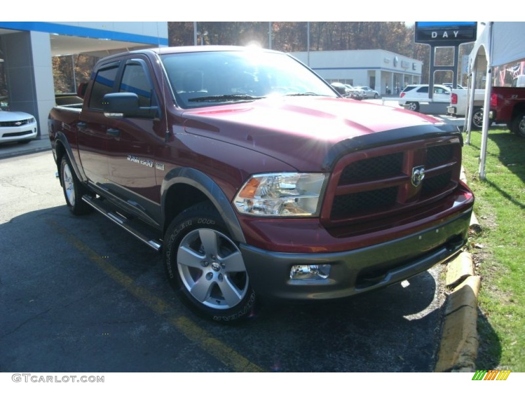 2012 Ram 1500 Mossy Oak Edition Crew Cab 4x4 - Deep Cherry Red Crystal Pearl / Light Pebble Beige/Bark Brown photo #2