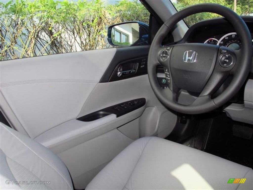 2013 Accord EX-L Sedan - Obsidian Blue Pearl / Gray photo #5