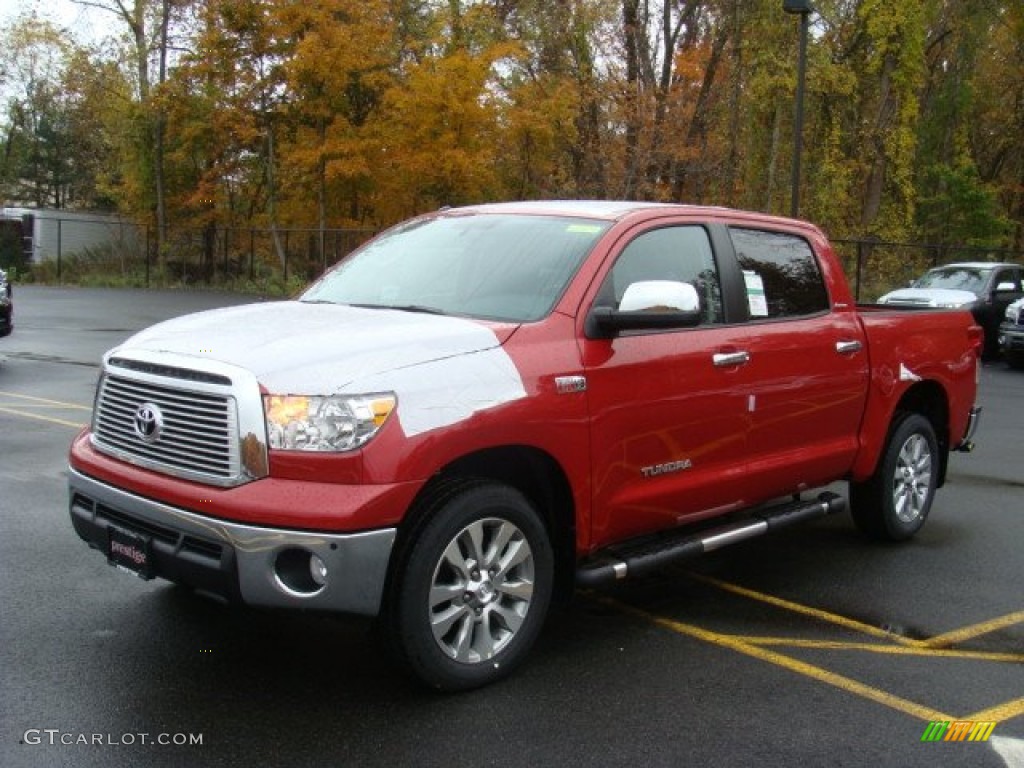 2012 Tundra Platinum CrewMax 4x4 - Radiant Red / Black photo #3