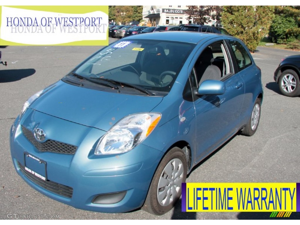 2011 Yaris 3 Door Liftback - Bayou Blue Pearl / Dark Charcoal photo #1