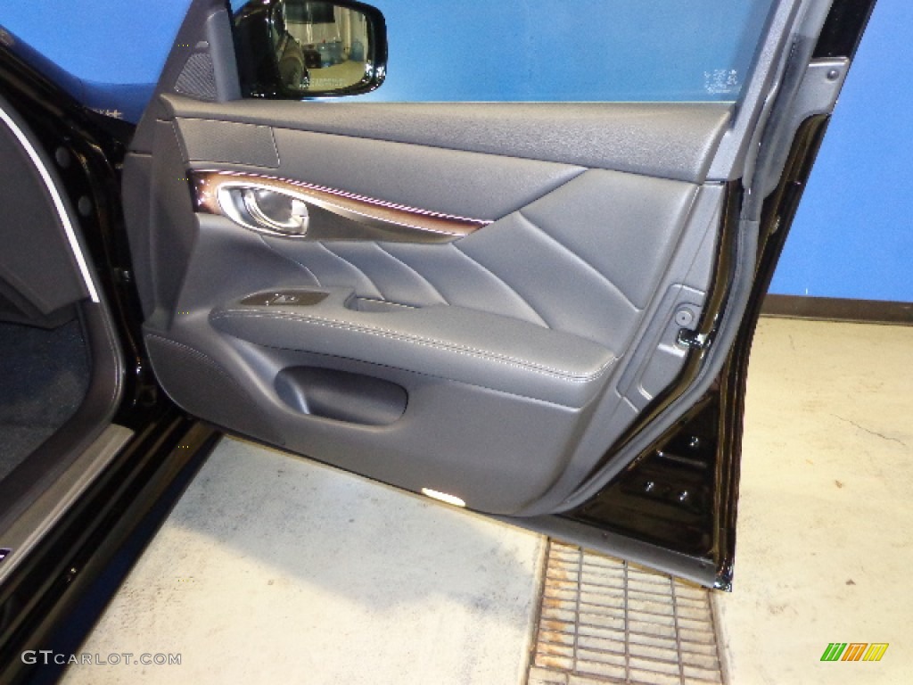 2012 Infiniti M 56x AWD Sedan Graphite Door Panel Photo #72692923