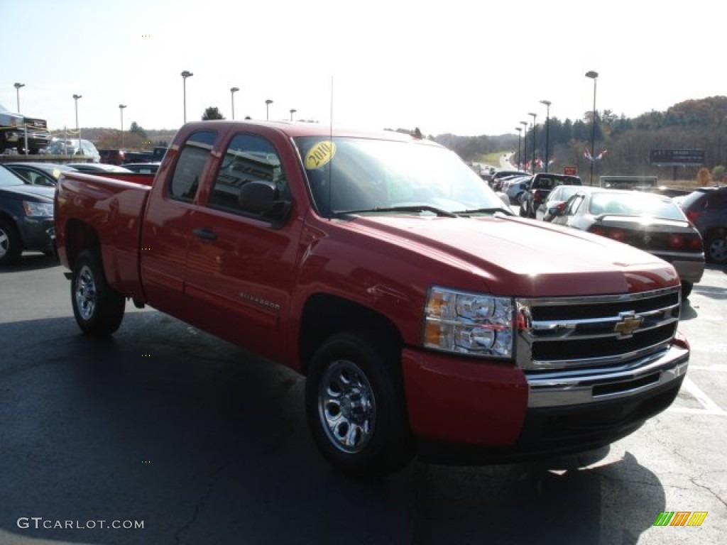 2010 Silverado 1500 LS Extended Cab - Victory Red / Dark Titanium photo #4