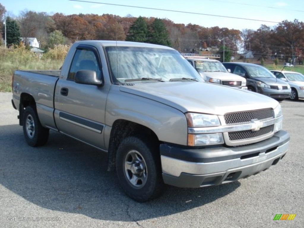 2003 Silverado 1500 Regular Cab 4x4 - Light Pewter Metallic / Dark Charcoal photo #1