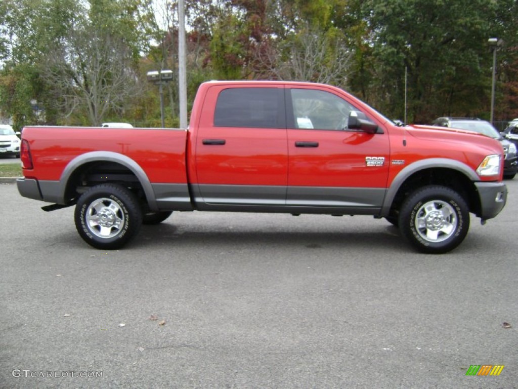 Bright Red 2012 Dodge Ram 2500 HD SLT Outdoorsman Crew Cab 4x4 Exterior Photo #72696817