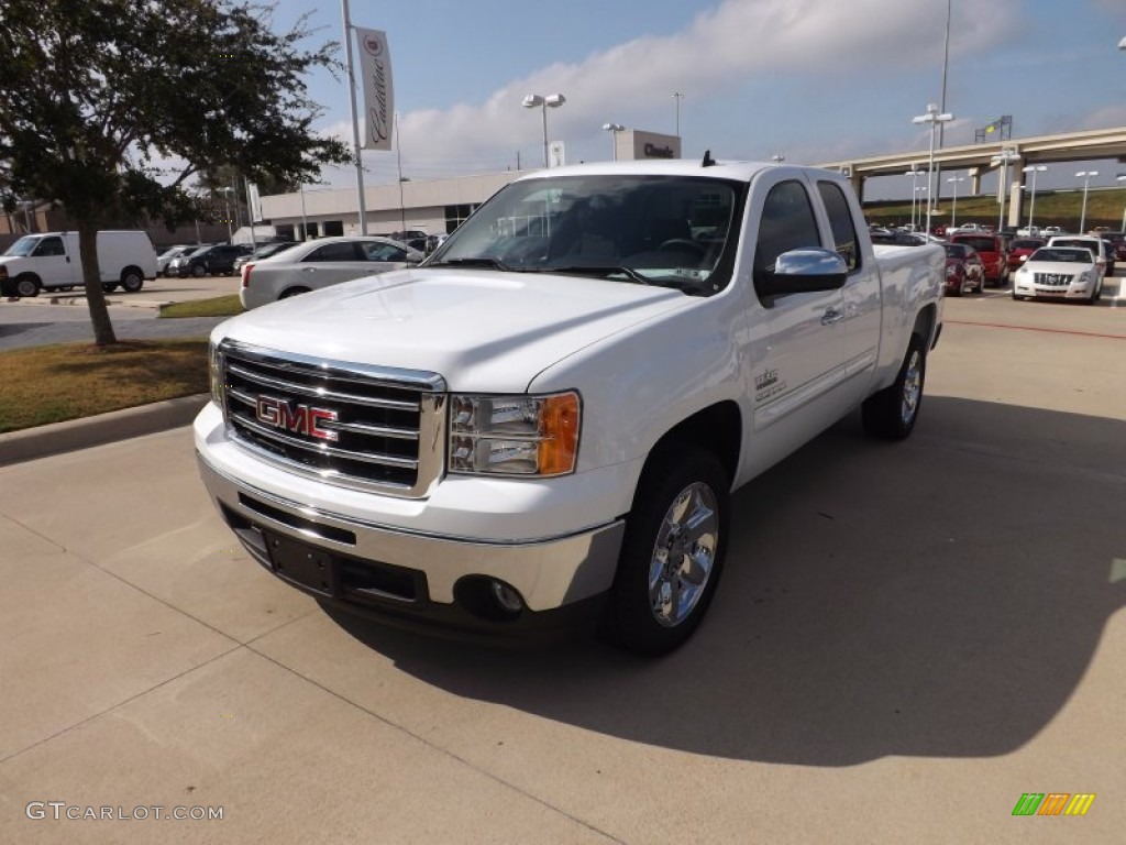 2012 Sierra 1500 SLE Extended Cab - Summit White / Ebony photo #1