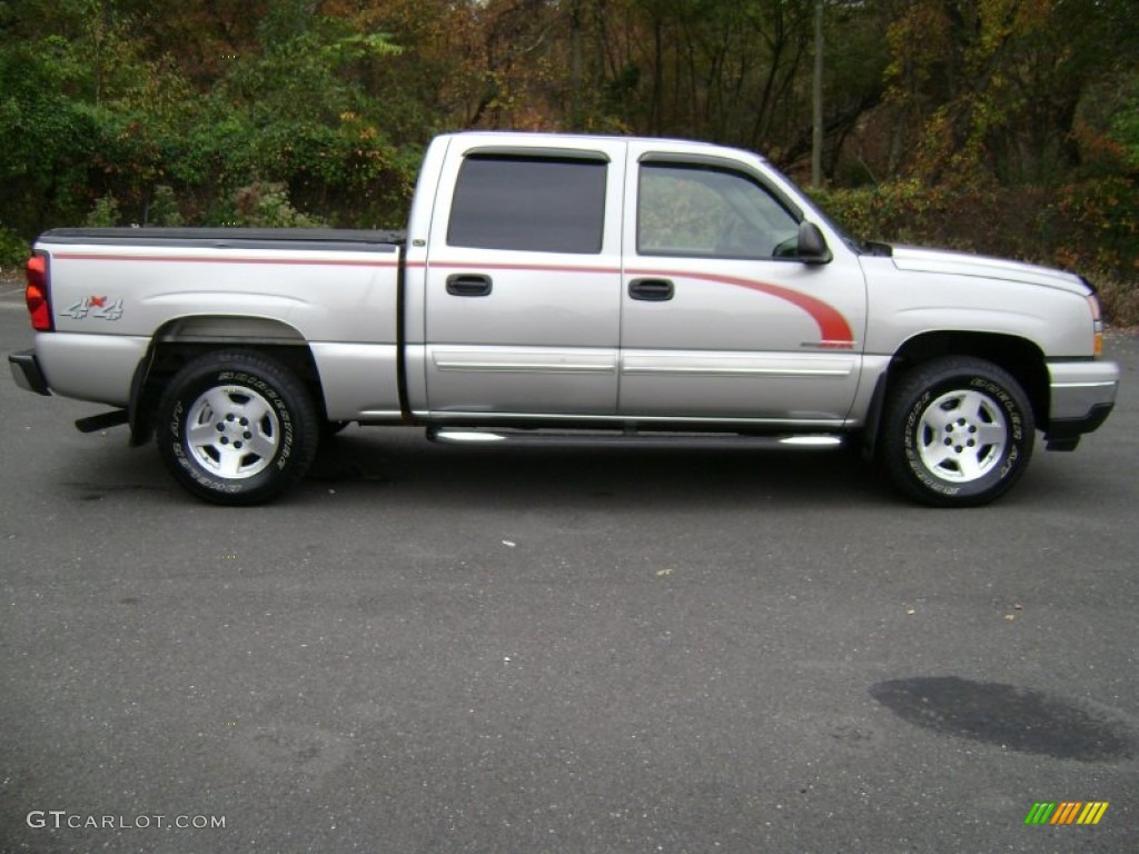 Silver Birch Metallic 2006 Chevrolet Silverado 1500 LT Crew Cab 4x4 Exterior Photo #72699165