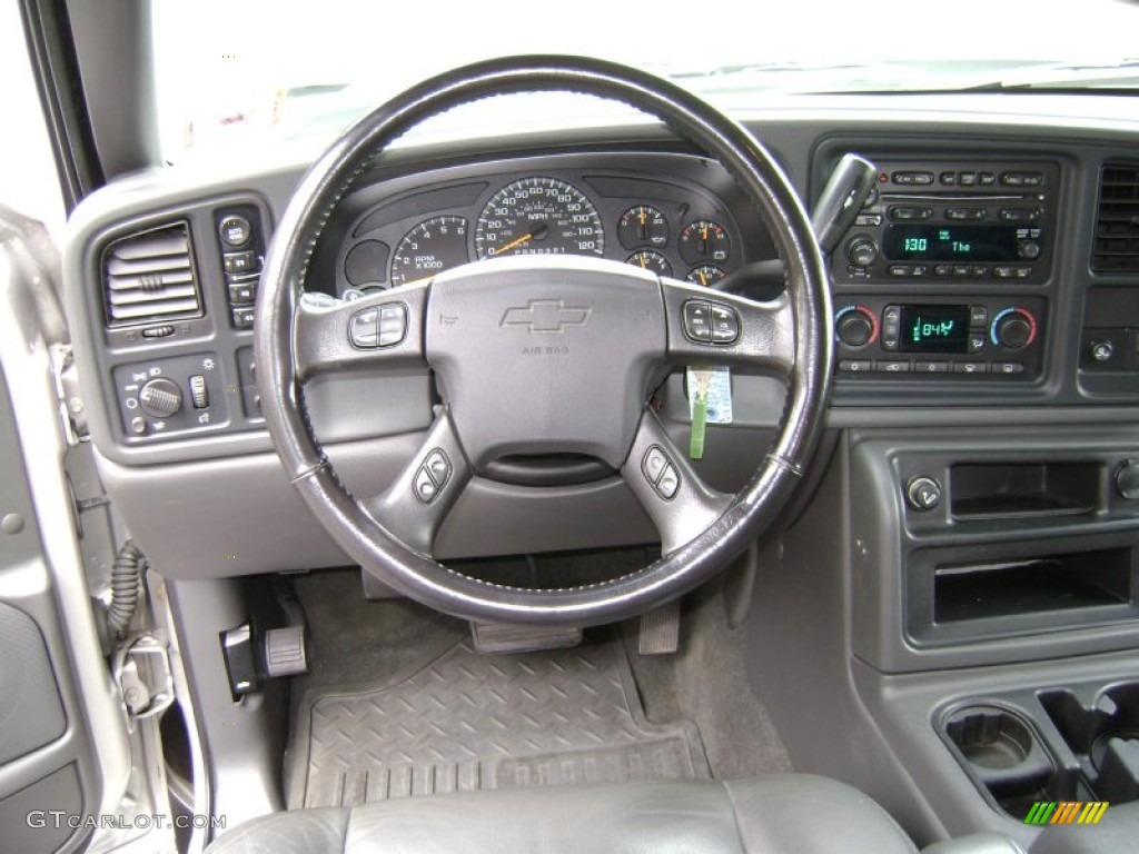 2006 Chevrolet Silverado 1500 LT Crew Cab 4x4 Dark Charcoal Steering Wheel Photo #72699270