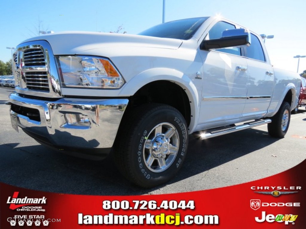 2012 Ram 2500 HD Laramie Longhorn Crew Cab 4x4 - Bright White / Dark Slate/Russet photo #1