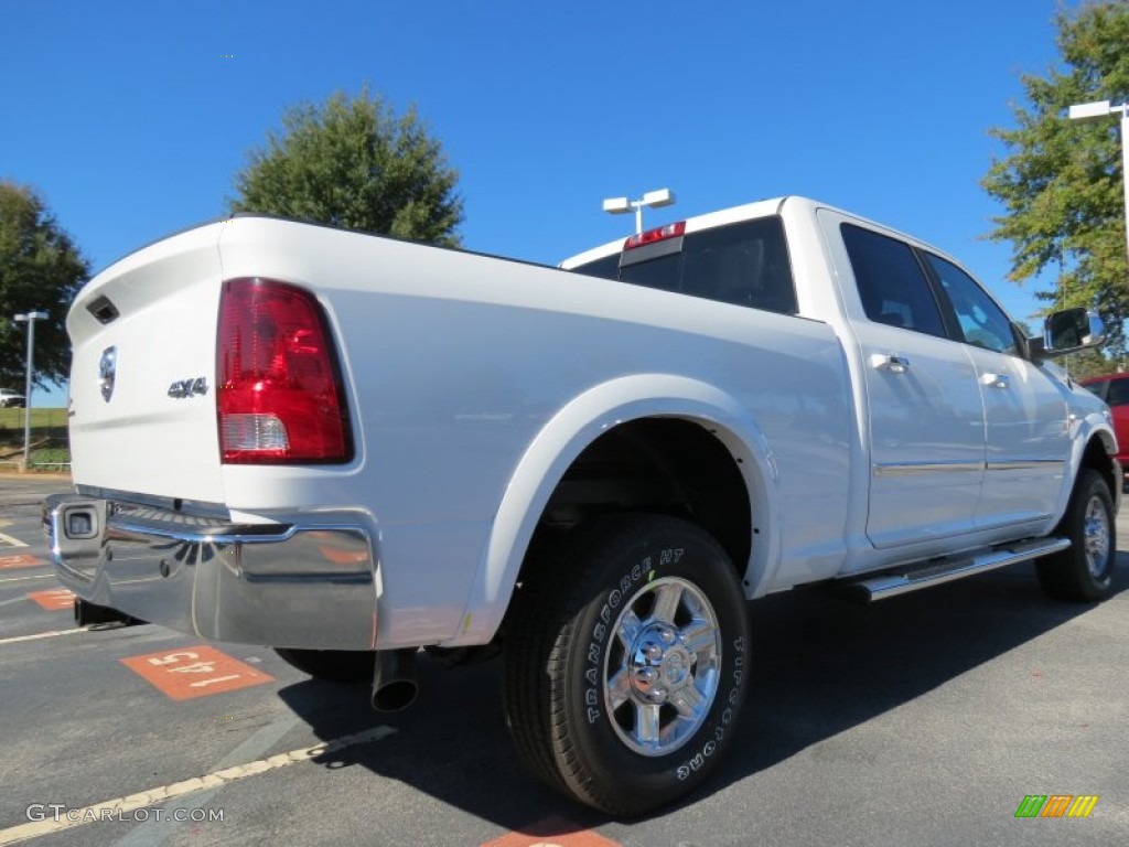 2012 Ram 2500 HD Laramie Longhorn Crew Cab 4x4 - Bright White / Dark Slate/Russet photo #3