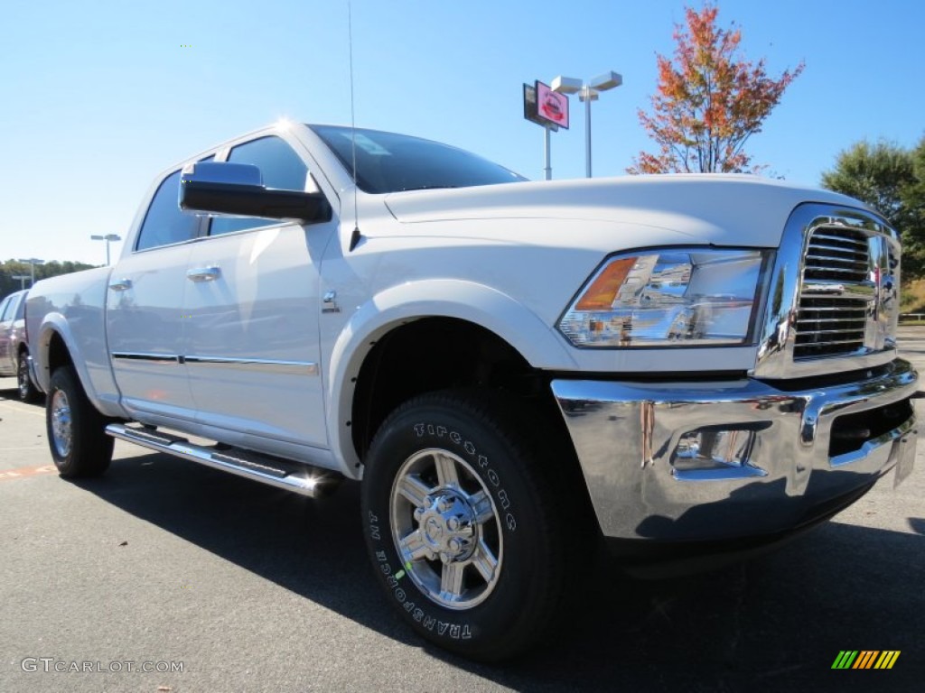 2012 Ram 2500 HD Laramie Longhorn Crew Cab 4x4 - Bright White / Dark Slate/Russet photo #4