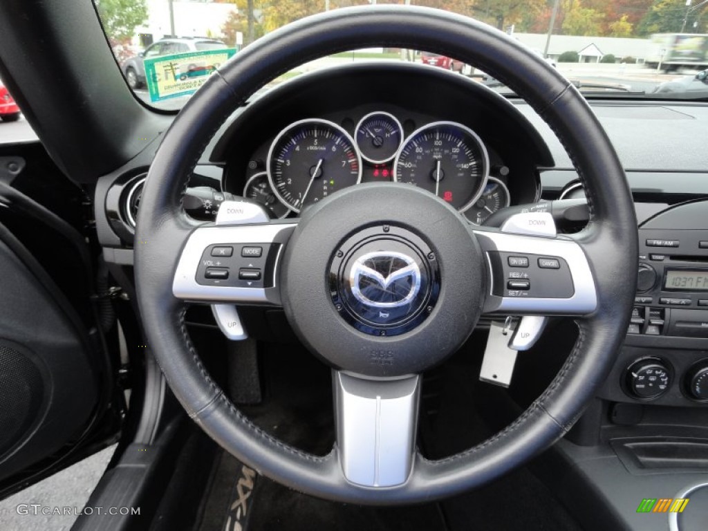 2006 Mazda MX-5 Miata Touring Roadster Black Steering Wheel Photo #72706958