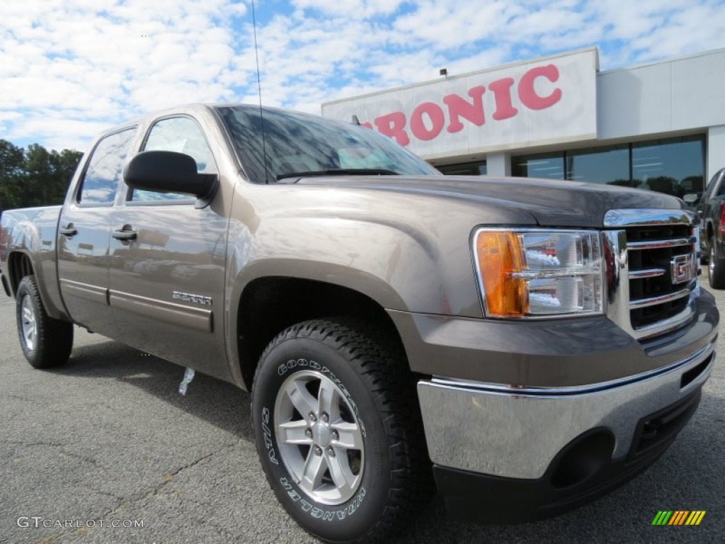 2013 Sierra 1500 SLE Crew Cab - Mocha Steel Metallic / Very Dark Cashmere/Light Cashmere photo #1