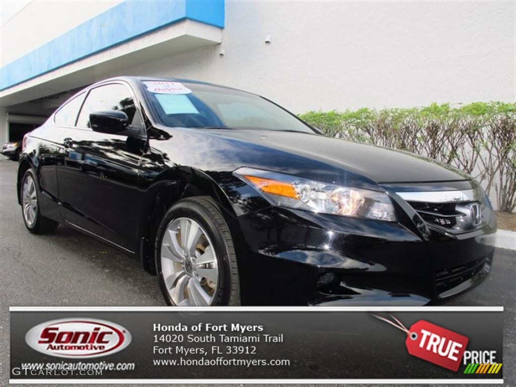 2011 Accord EX-L Coupe - Crystal Black Pearl / Black photo #1