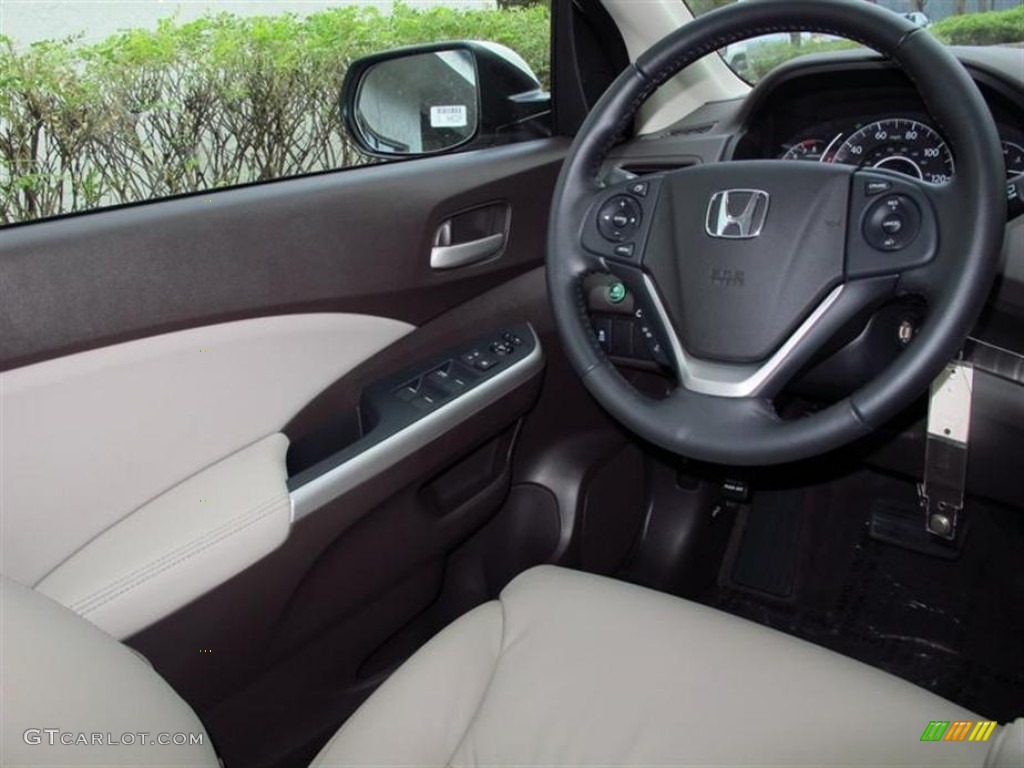 2013 CR-V EX-L - White Diamond Pearl / Beige photo #5