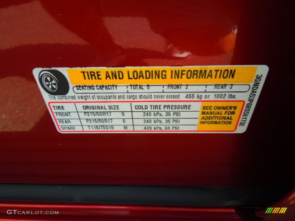 2008 Chevrolet HHR LT Info Tag Photo #72711489