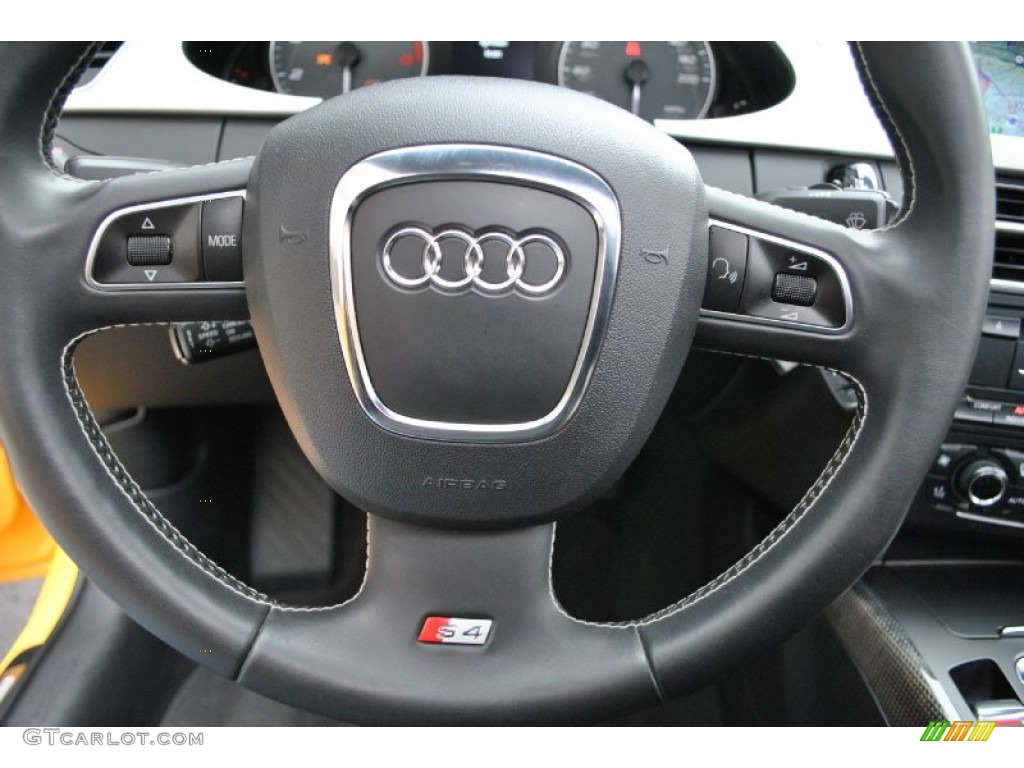 2010 Audi S4 3.0 quattro Sedan Black Steering Wheel Photo #72714335