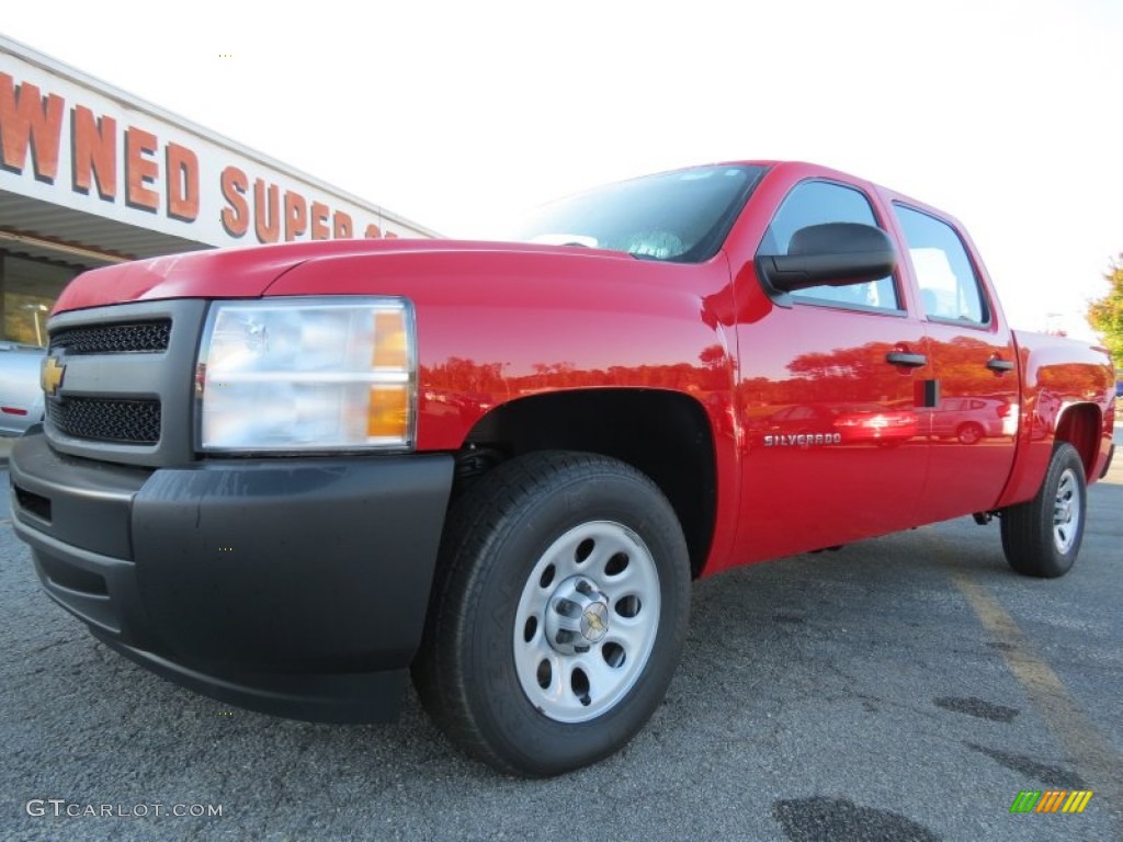 2013 Silverado 1500 Work Truck Crew Cab - Victory Red / Dark Titanium photo #3