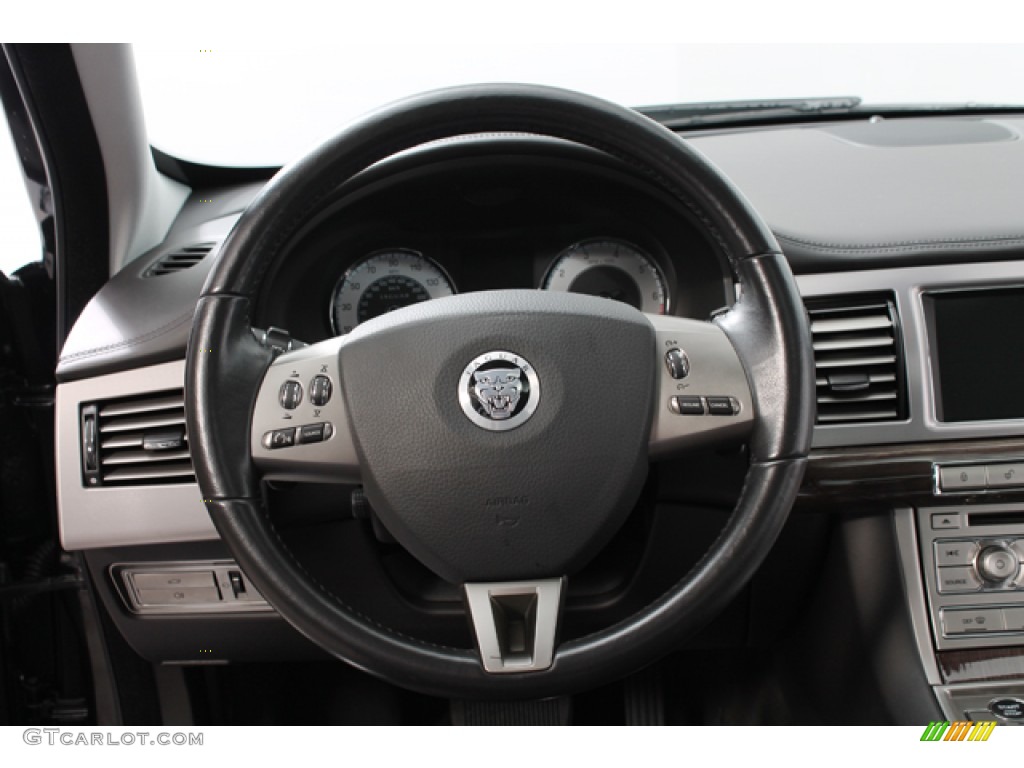 2009 Jaguar XF Supercharged Charcoal/Charcoal Steering Wheel Photo #72715520