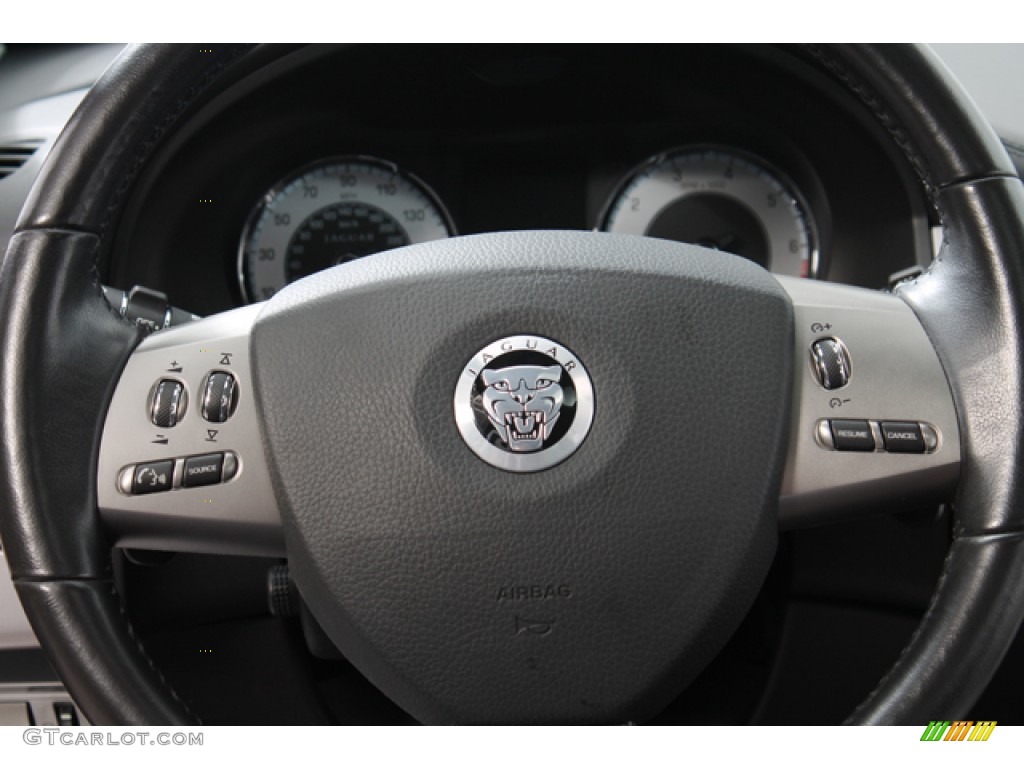 2009 Jaguar XF Supercharged Charcoal/Charcoal Steering Wheel Photo #72715547