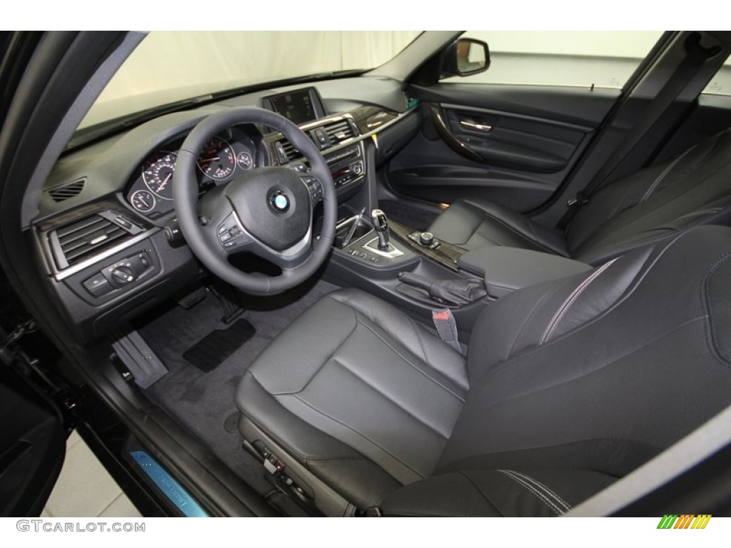 Black Interior 2013 BMW 3 Series 328i Sedan Photo #72717245