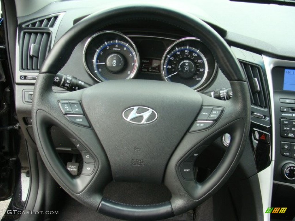 2011 Sonata Limited - Midnight Black / Black photo #14