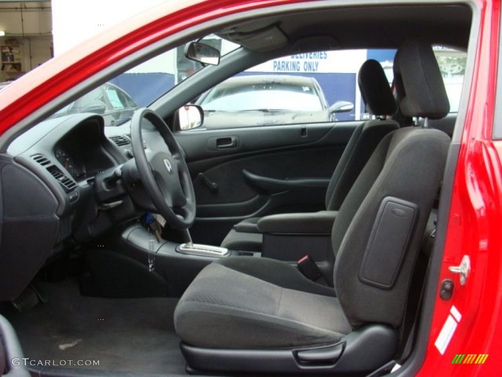 Black Interior 2005 Honda Civic Value Package Coupe Photo #72718751