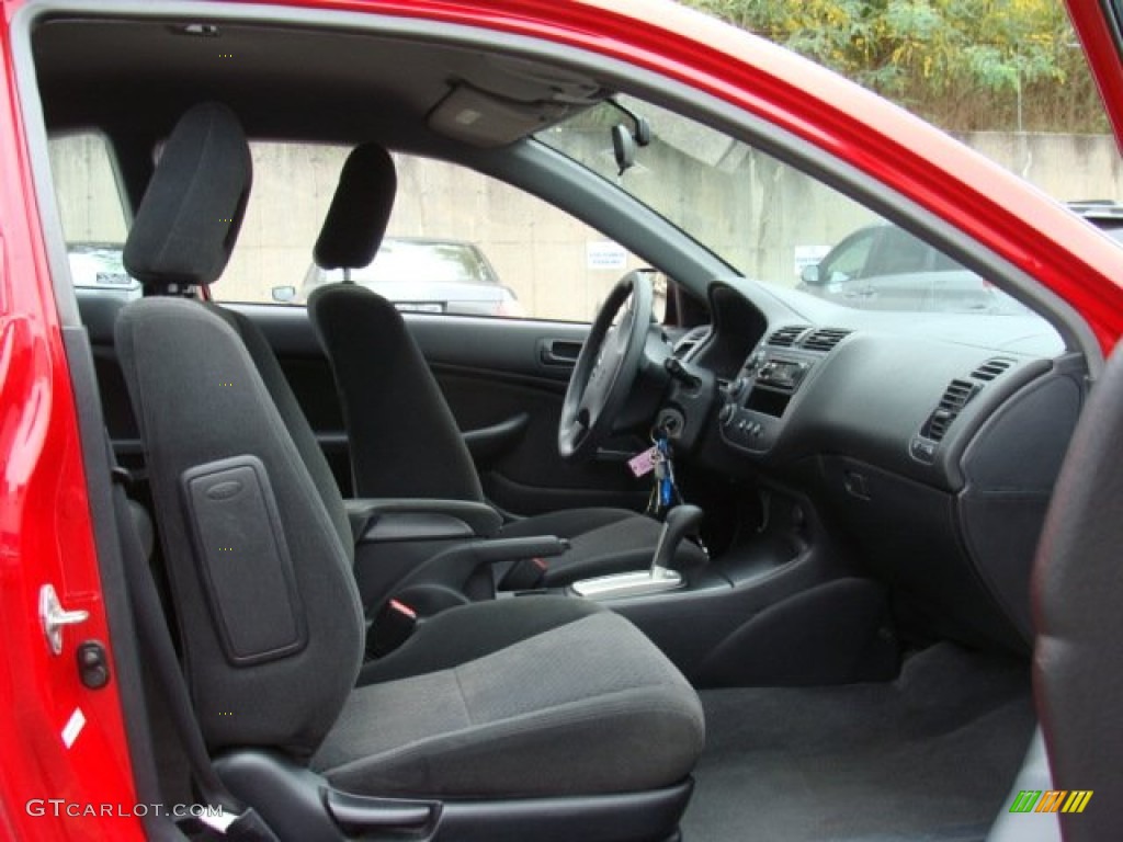 Black Interior 2005 Honda Civic Value Package Coupe Photo #72718976