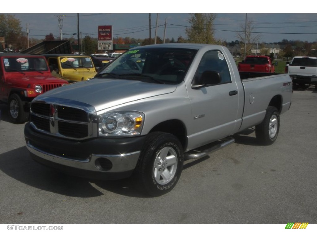 2008 Ram 1500 SXT Regular Cab 4x4 - Bright Silver Metallic / Medium Slate Gray photo #18