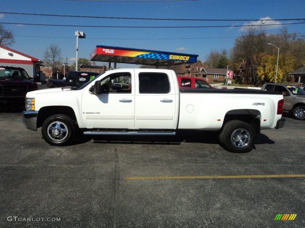 2008 Silverado 3500HD LTZ Crew Cab 4x4 Dually - Summit White / Ebony photo #1