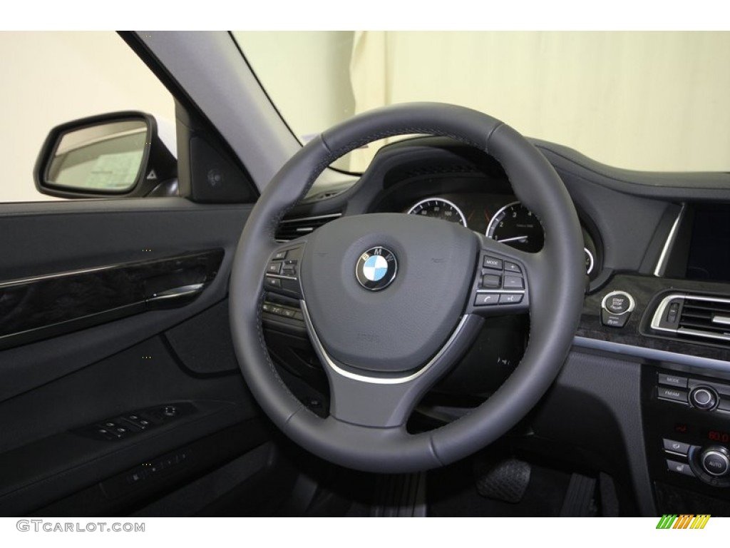 2013 BMW 7 Series 740Li Sedan Black Steering Wheel Photo #72722915
