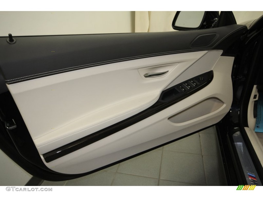 2013 BMW 6 Series 650i Convertible Ivory White Door Panel Photo #72723254