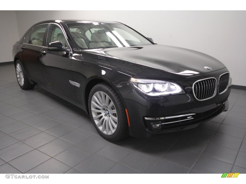 2013 7 Series 740Li Sedan - Black Sapphire Metallic / Ivory White/Black photo #1