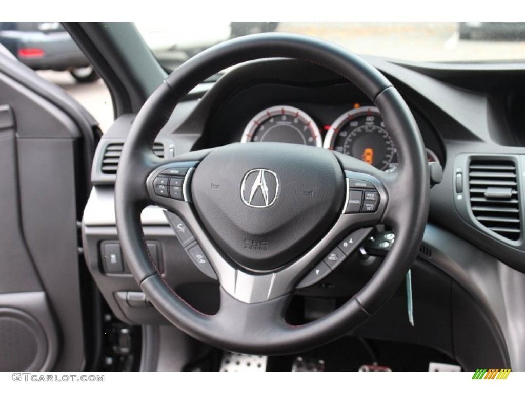 2012 Acura TSX Special Edition Sedan Ebony Steering Wheel Photo #72723662