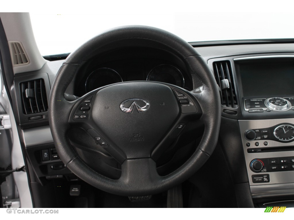 2012 Infiniti G 37 x AWD Sedan Graphite Steering Wheel Photo #72724202