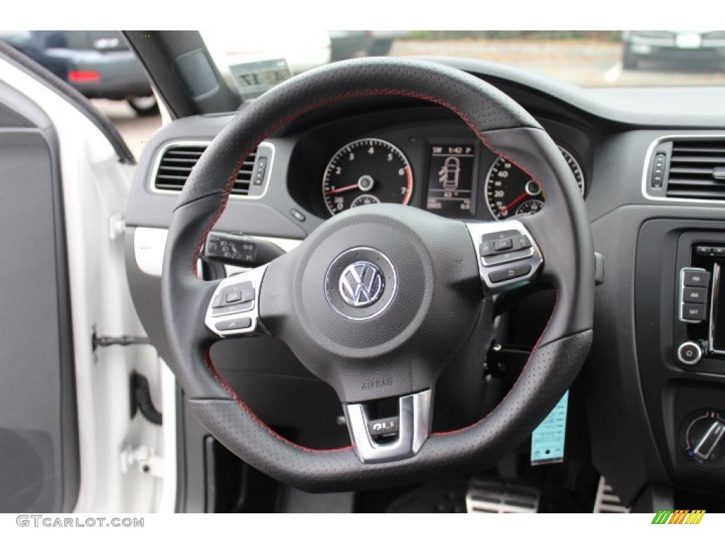 2012 Volkswagen Jetta GLI Titan Black Steering Wheel Photo #72726563