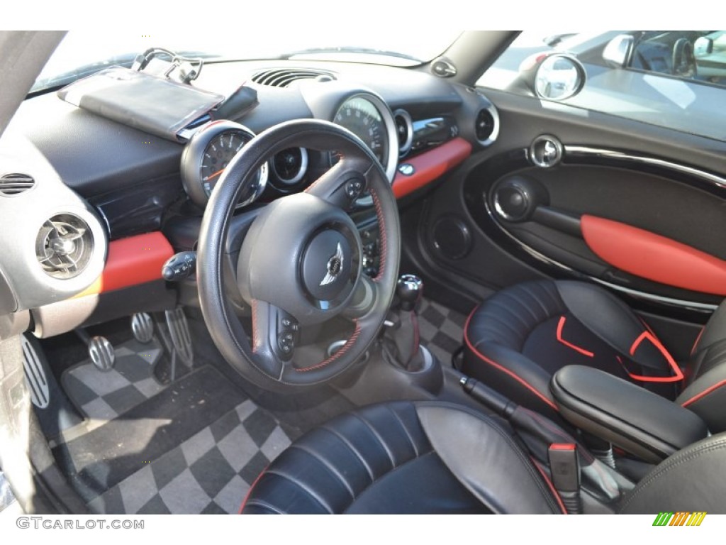 2011 Cooper John Cooper Works Hardtop - Midnight Black Metallic / Carbon Black/Championship Red Piping Lounge Leather photo #4