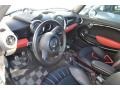 Carbon Black/Championship Red Piping Lounge Leather Interior Photo for 2011 Mini Cooper #72727145