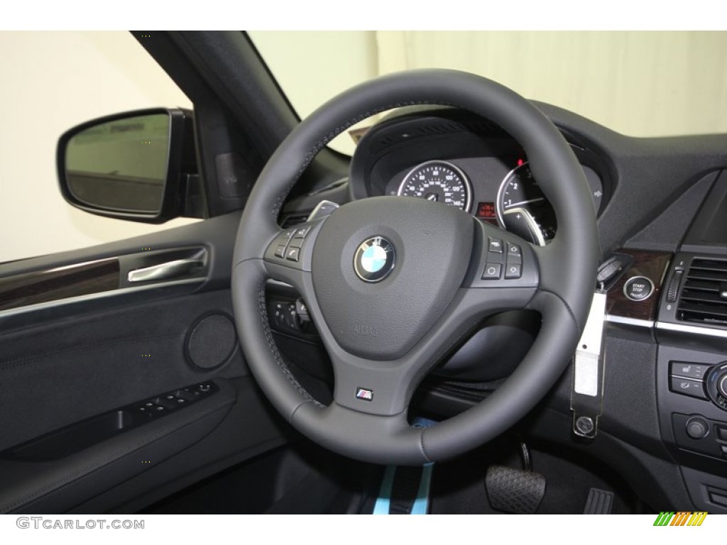 2013 BMW X5 xDrive 50i Black Steering Wheel Photo #72727862