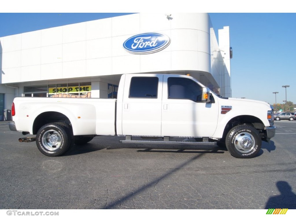 2010 F350 Super Duty Lariat Crew Cab 4x4 Dually - Oxford White / Camel photo #2