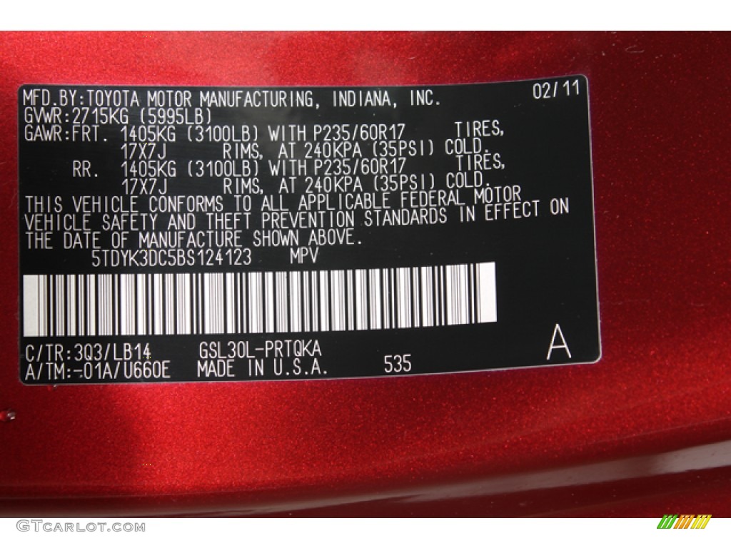 2011 Sienna XLE - Salsa Red Pearl / Light Gray photo #32
