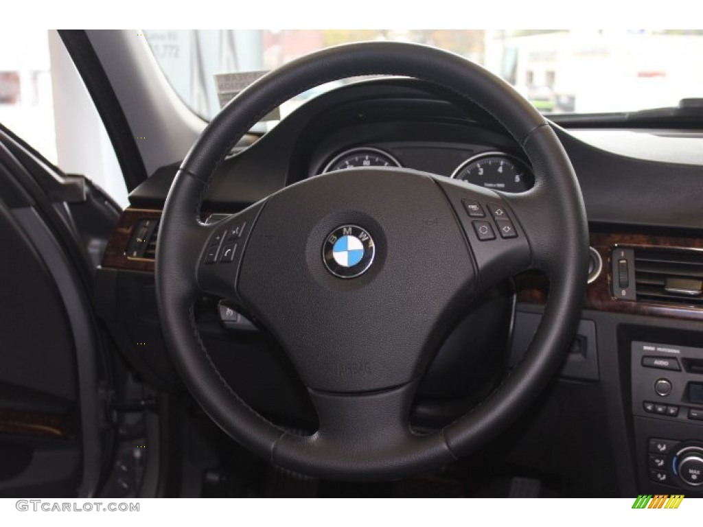 2009 BMW 3 Series 328xi Sedan Black Steering Wheel Photo #72730826