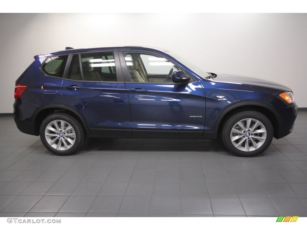 2013 X3 xDrive 28i - Deep Sea Blue Metallic / Sand Beige photo #2