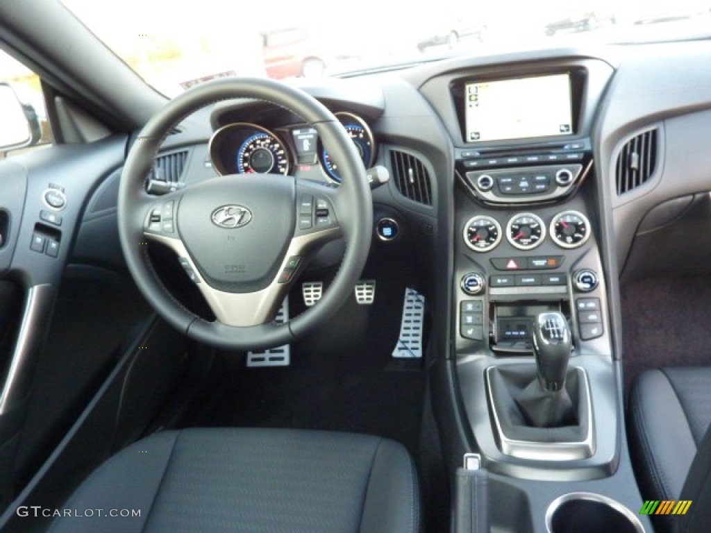 2013 Hyundai Genesis Coupe 3.8 Track Black Leather Dashboard Photo #72732301