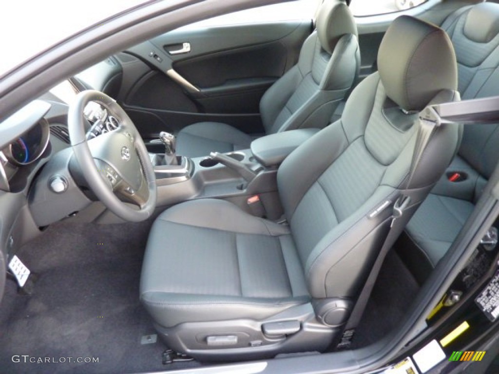 Black Leather Interior 2013 Hyundai Genesis Coupe 3.8 Track Photo #72732319